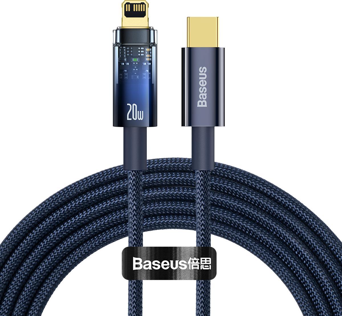 Kabel USB Baseus USB-C - Lightning 2 m Niebieski (BSU3462BLU) BSU3462BLU (6932172605698) USB kabelis