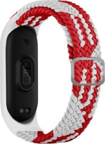 Beline pasek Mi Band 3|4 Textile red|white  czerwony|biały