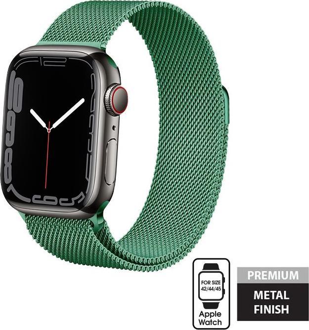 Crong Pasek ze stali nierdzewnej Crong Milano Steel do Apple Watch 42/44/45 mm zielony CRG-44MST-GRN (5904310701327)