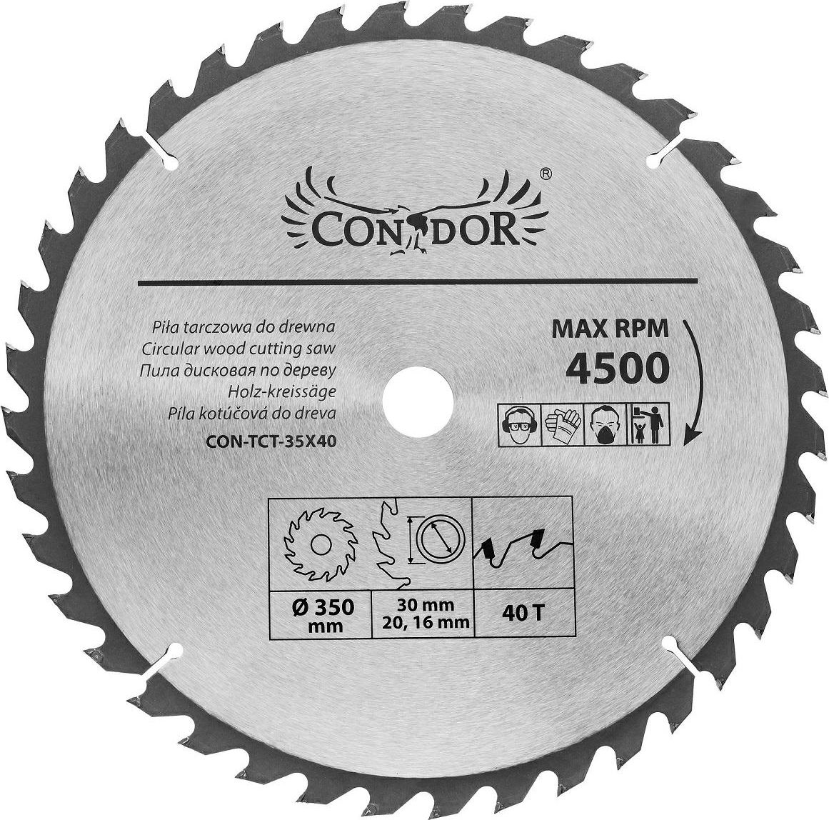 Condor CONDOR PILA TARCZOWA WIDIOWA 350 x 30 x 40-ZEBOW CON-TCT-35x40 - CON-TCT-35x40 CON-TCT-35x40 (5902143114222) Elektriskais zāģis