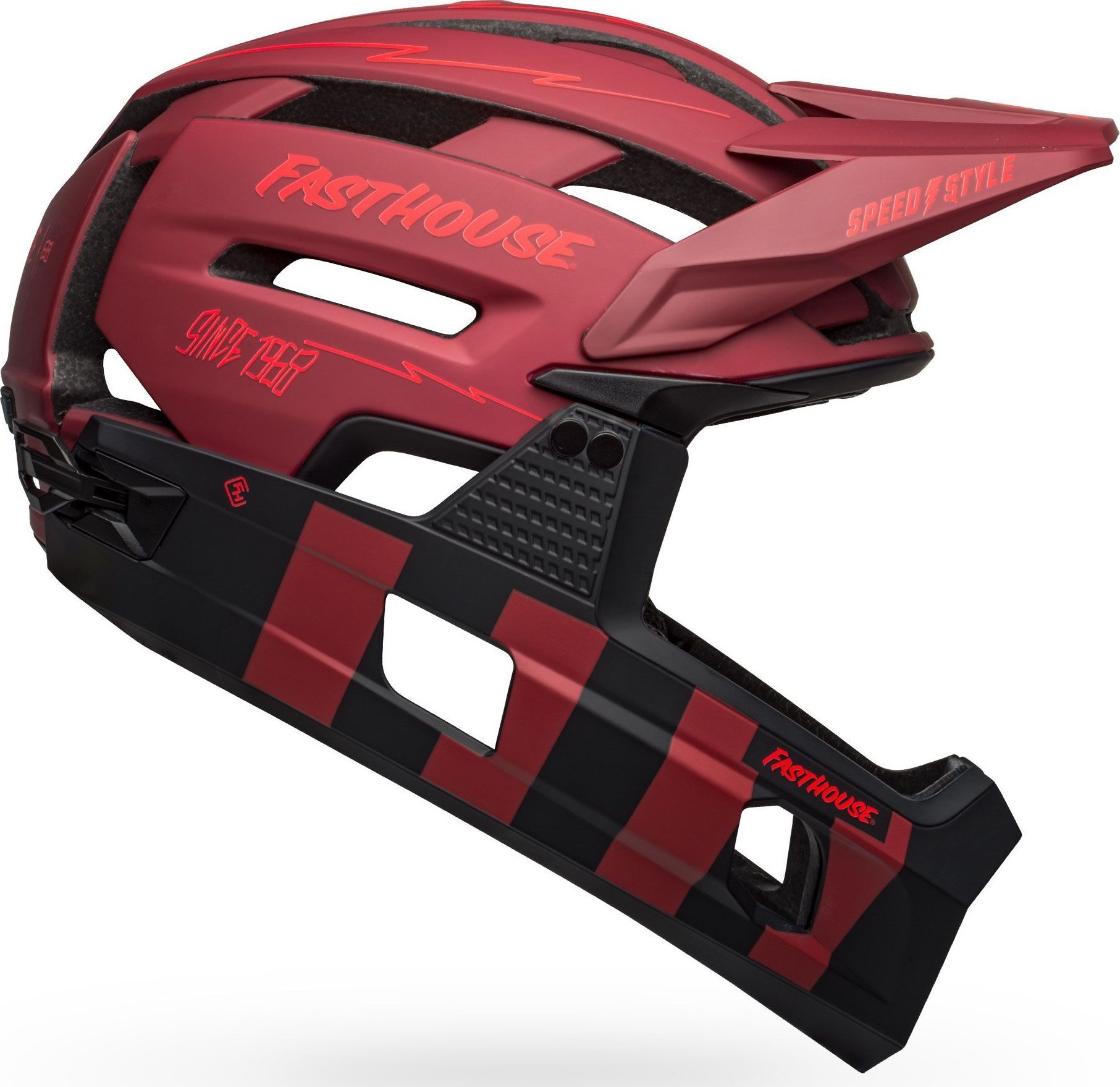 Bell Kask full face BELL SUPER AIR R MIPS SPHERICAL matte red black fasthouse roz. L (59-63 cm) (NEW) 8201248 (768686383977)