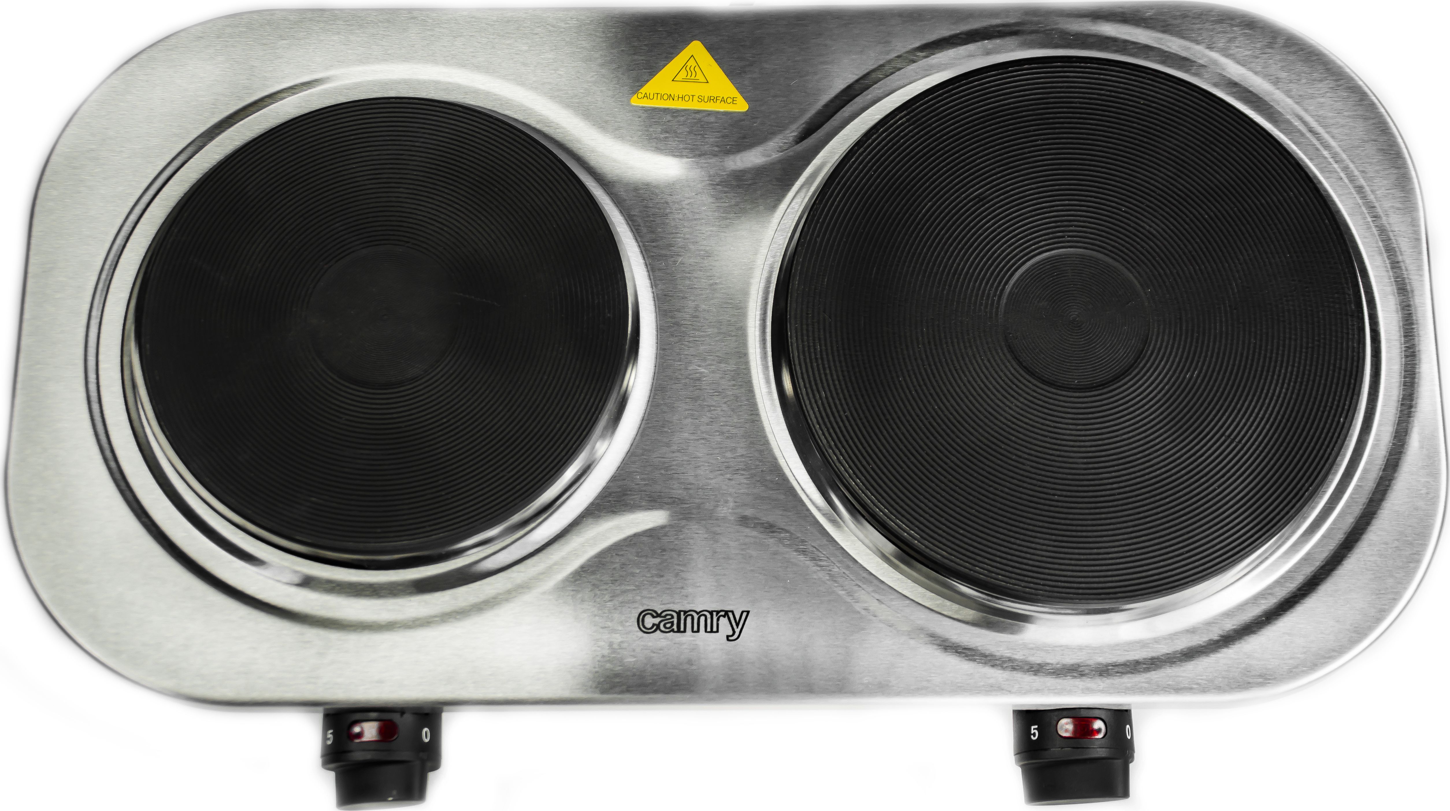 Camry CR 6511 Number of burners/cooking zones 2, Rotary knobs, Stainless steel, Electric, Hot plate Virtuves piederumi