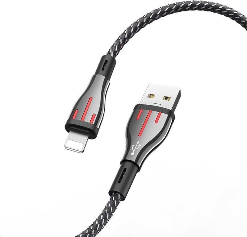 Kabel USB Borofone USB-A - Lightning 1.2 m Czarny (6931474724854) 6931474724854 (6931474724854) USB kabelis