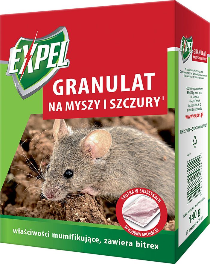 Bros Granulat na myszy i szczury 140 g BR EX 1776 (5904517248212)