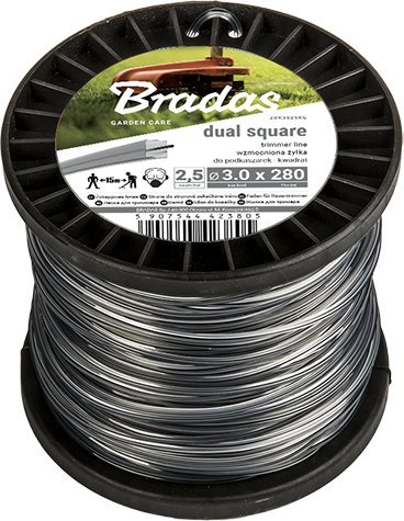 Bradas ZYLKA TNACA RIPPER DUAL 2,0*100m KWADRAT SZPULA ZRK20100S (5907544423874) Zāles pļāvējs - Trimmeris