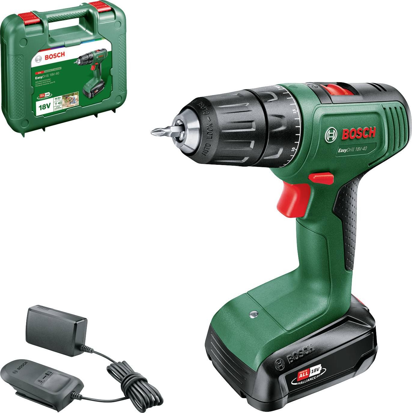 Wiertarko-wkretarka Bosch EasyDrill 18V-40 18 V 1 x akumulator 2 Ah (06039D8004) 0.603.9D8.004 (4053423232554)