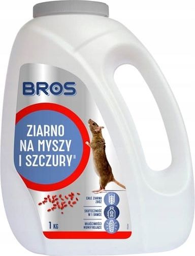 Bros Preparat na myszy i szczury Ziarno 1 kg BR 1769 (5904517248144)