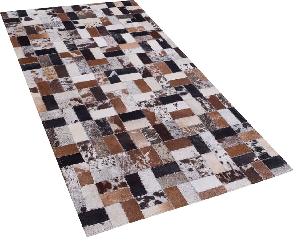 Beliani Dywan patchwork skorzany 80 x 150 cm brazowo-bezowy CESME 23403 (4260580939015)