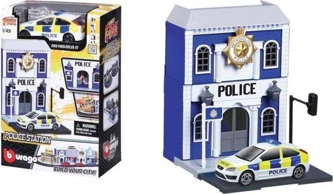 Bburago Str. Fire Bburago City Police Station 1:43 BBURAGO Rotaļu auto un modeļi