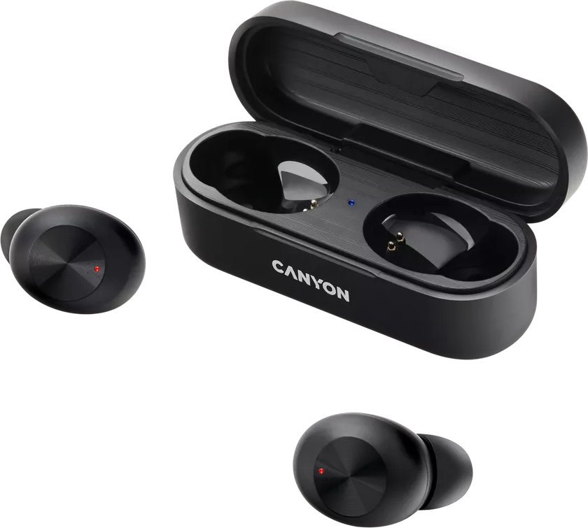 CANYON TWS-1 Bluetooth headset, with microphone, BT V5.0, Bluetrum AB5376A2, battery EarBud 45mAh*2+Charging Case 300mAh, cable length 0.3m, austiņas