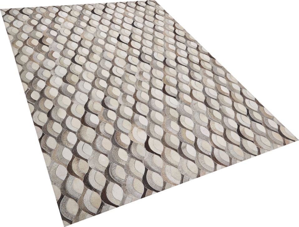 Beliani Dywan patchworkowy skorzany 140 x 200 cm brazowo-bezowy KIRCA 230072 (4251682253307)