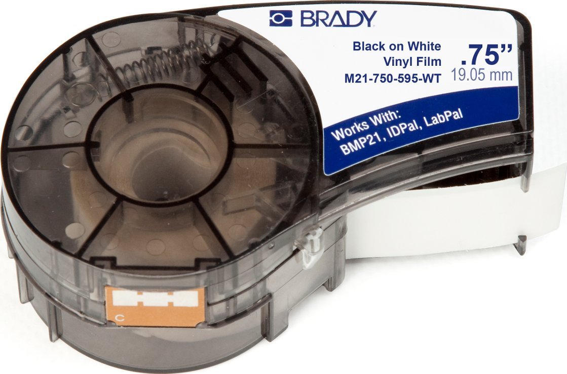 Brady Black on White 6,4m x 19,05mm M21-750-595-WT (662820966517)