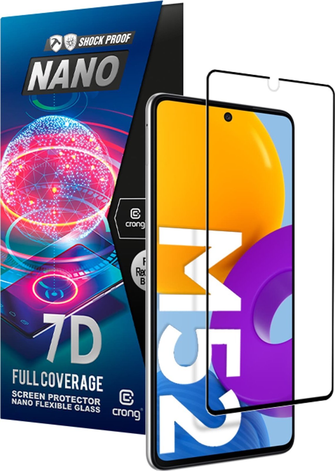 Crong Crong 7D Nano Flexible Glass - Szklo hybrydowe 9H na caly ekran Samsung Galaxy M52 5G CRG-7DNANO-SGM52 (5904310702553) aizsardzība ekrānam mobilajiem telefoniem