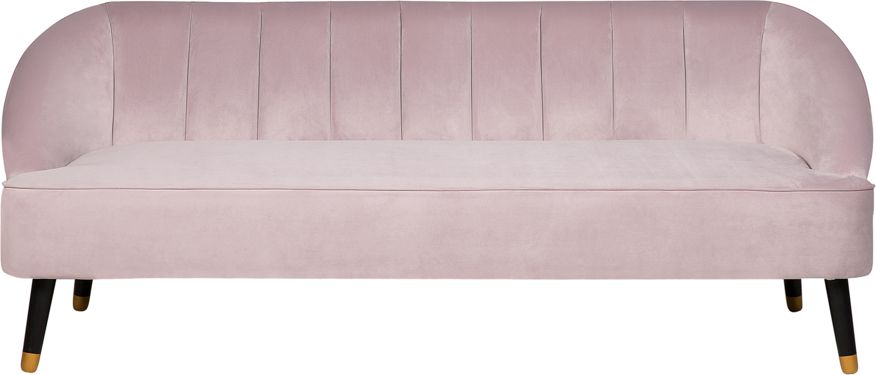 Beliani Sofa 3-osobowa welurowa rozowa ALSVAG 137149 (4251682208970) Dārza mēbeles