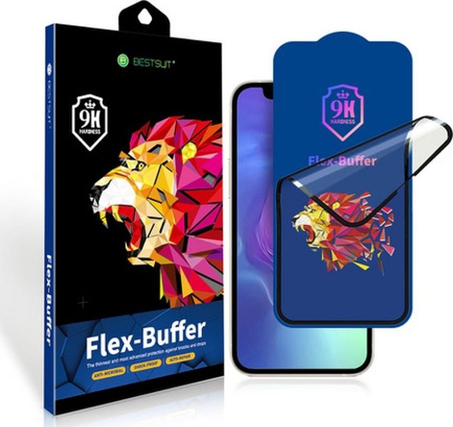 Bestsuit Szklo hybrydowe Bestsuit Flex-Buffer 5D z powloka antybakteryjna Biomaster do iPhone 12 Pro Max 6,7" czarny 5903396130236 (59033961 aizsardzība ekrānam mobilajiem telefoniem