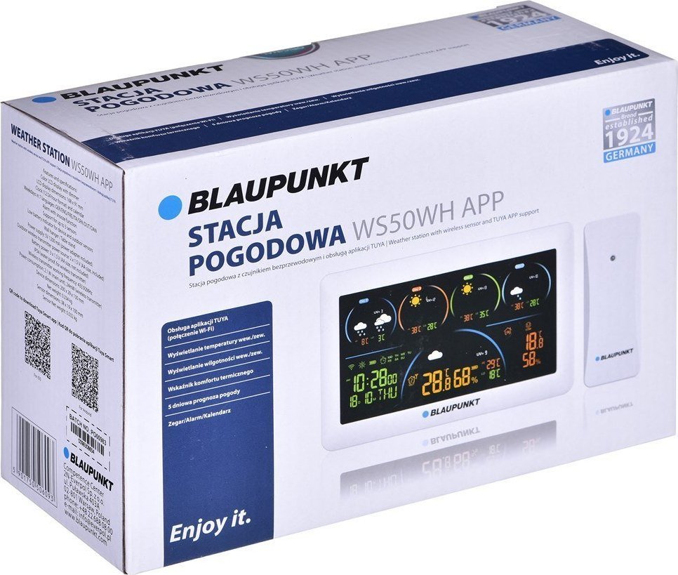 BLAUPUNKT Weather Station with 1 external sensor WS50WH APP Klimata iekārta