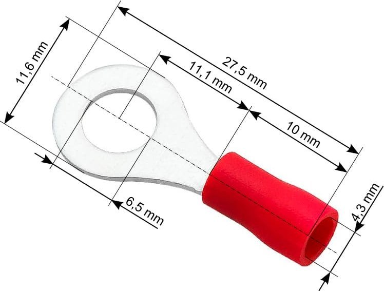 Blow 43-017# Konektor oczk.izol.sruba 6,5 kabel 4,3mm 43-017# (5900804069287)