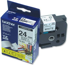 Brother TZe251CIV 24mm white/black (TZE251CIV)