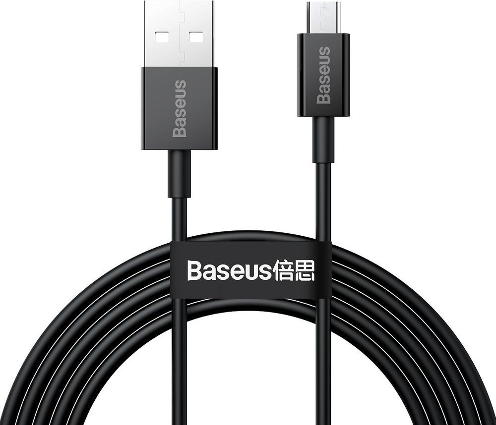 Kabel USB Baseus USB-A - microUSB 2 m Czarny (BSU2823BLK) BSU2823BLK (6953156208483) USB kabelis
