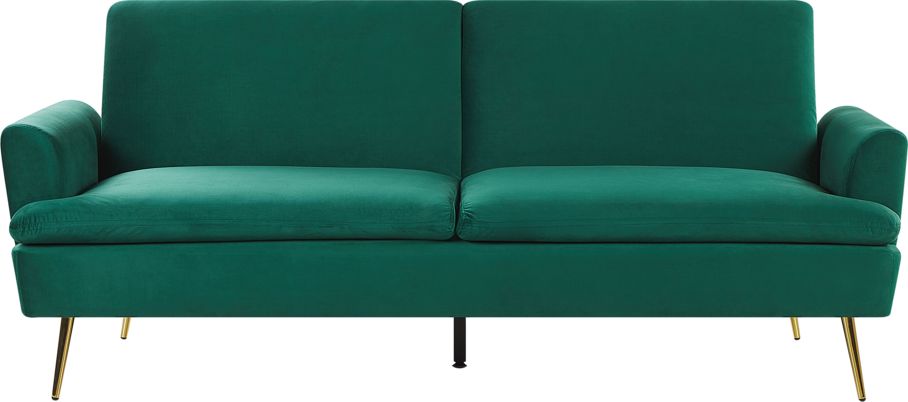 Beliani Sofa rozkladana welurowa zielona VETTRE 231335 (4251682254694) Dārza mēbeles