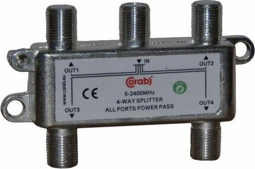 CORAB Rozgaleznik sygnalu splitter 5-2400Mhz 4 wyjscia power pass CORAB Y_SPL0003 (5904378621230) Satelītu piederumi un aksesuāri
