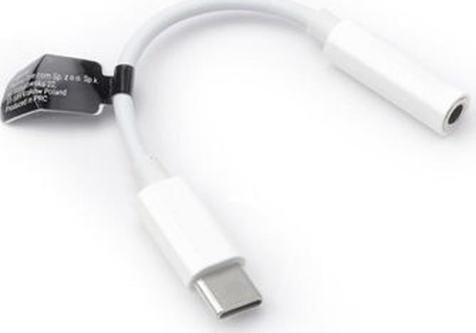 Adapter USB Babaco Adapter Przejsciowka HF/audio Jack do USB-C Bialy 5903396124341 (5903396124341)
