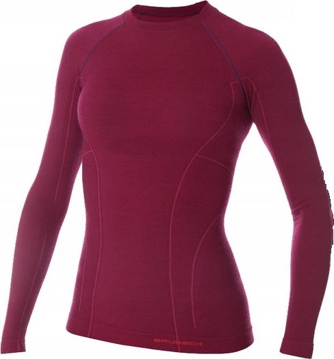 Brubeck Koszulka damska Active Wool sliwkowa r. L (LS12810) 7477019 (5902487097397) Sporta apakšveļa sievietēm