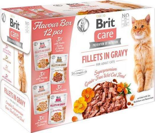 Brit Care Cat Adult Fillets in Gravy - mokra karma dla kota - 12x 85 g 104-100545 (8595602541706) kaķu barība