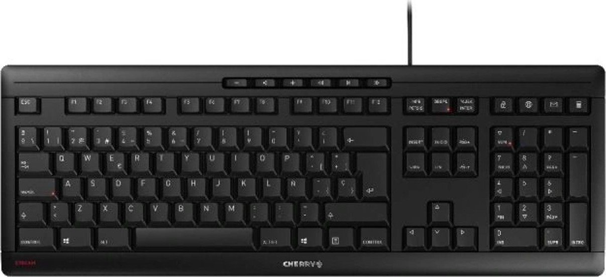 CHERRY TAS STREAM KEYBOARD schwarz  spanisches Layout klaviatūra