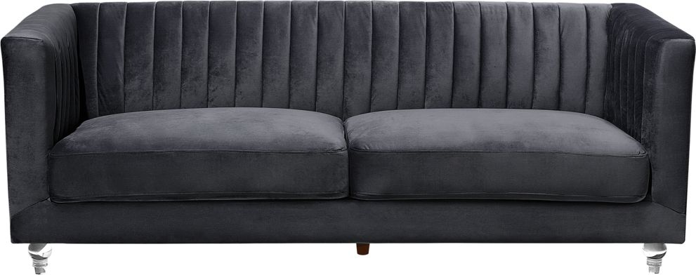 Beliani Sofa 3-osobowa welurowa czarna ARVIKA 128669 (4260624117362) Dārza mēbeles