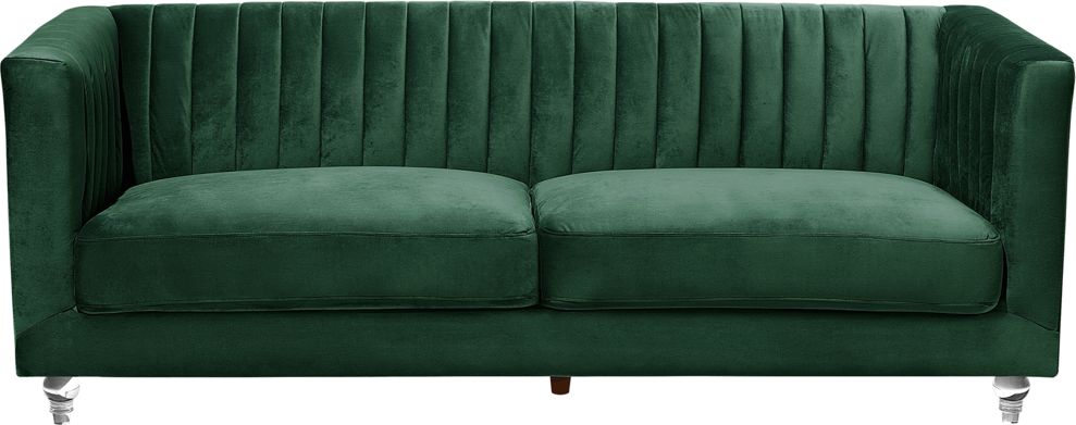 Beliani Sofa 3-osobowa welurowa zielona ARVIKA 128674 (4260624117409) Dārza mēbeles