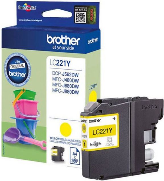 BROTHER LC221Y ink yellow 260 pages kārtridžs