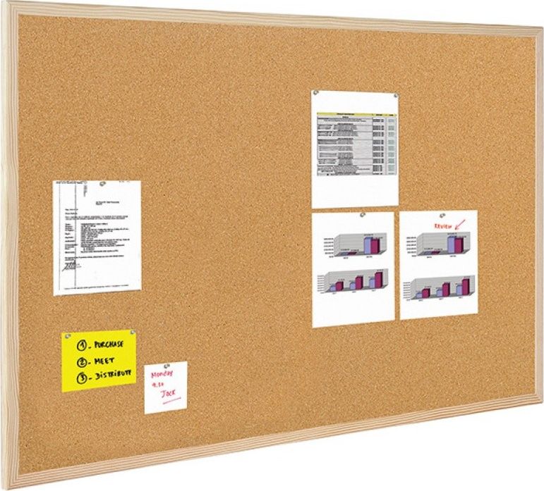 Bi-Office Tablica korkowa BI-OFFICE, 120x60cm, 2-warstwy korka, rama drewniana GMC090012010 (5603750019121)
