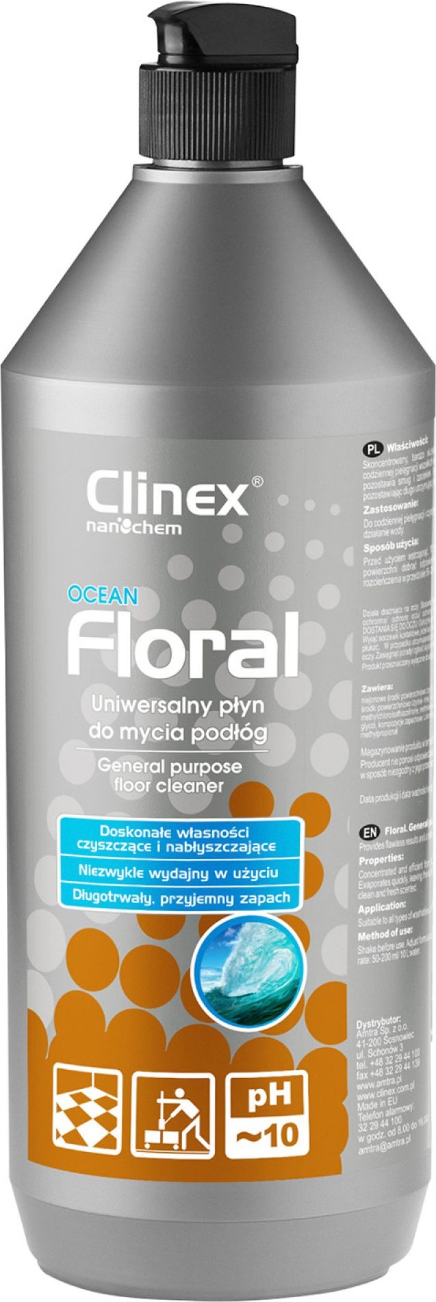 Clinex Uniwersalny plyn CLINEX Floral Ocean 1L 77-890, do mycia podlog PBSX1193 (5907513273561) Sadzīves ķīmija