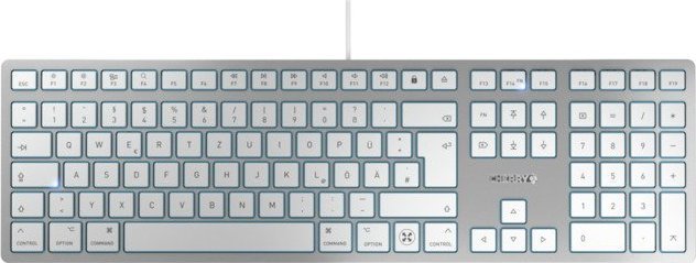 CHERRY TAS KC 6000 C FOR MAC Corded DE-Layout silver/white klaviatūra