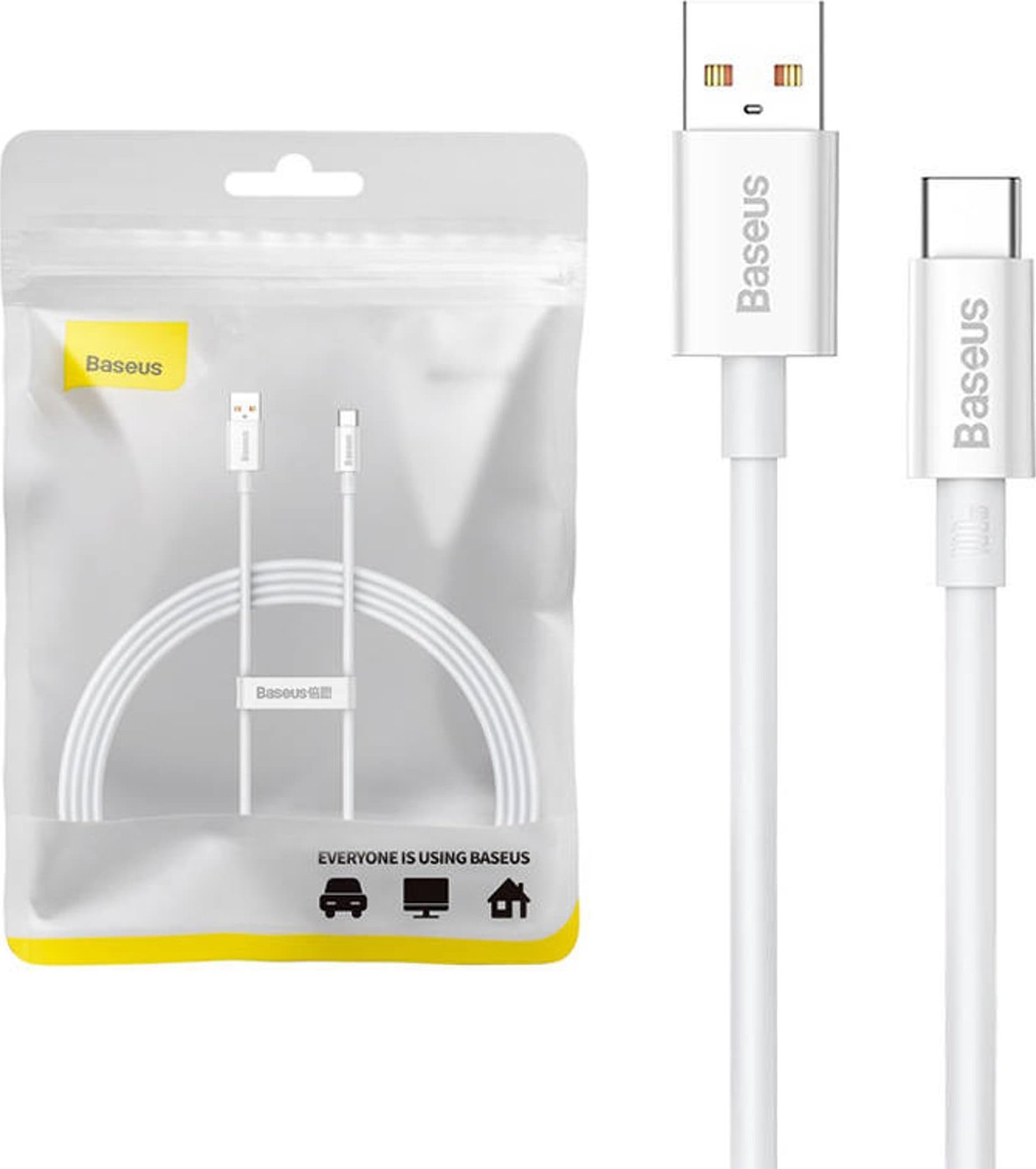 Cable USB do USB-C Baseus Superior 100W 1.5m (white) USB kabelis