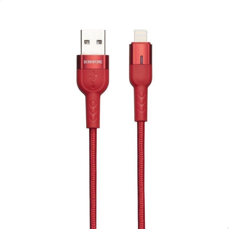 Kabel USB Borofone USB-A - Lightning 1.2 m Czerwony (6931474724069) 6931474724069 (6931474724069) USB kabelis