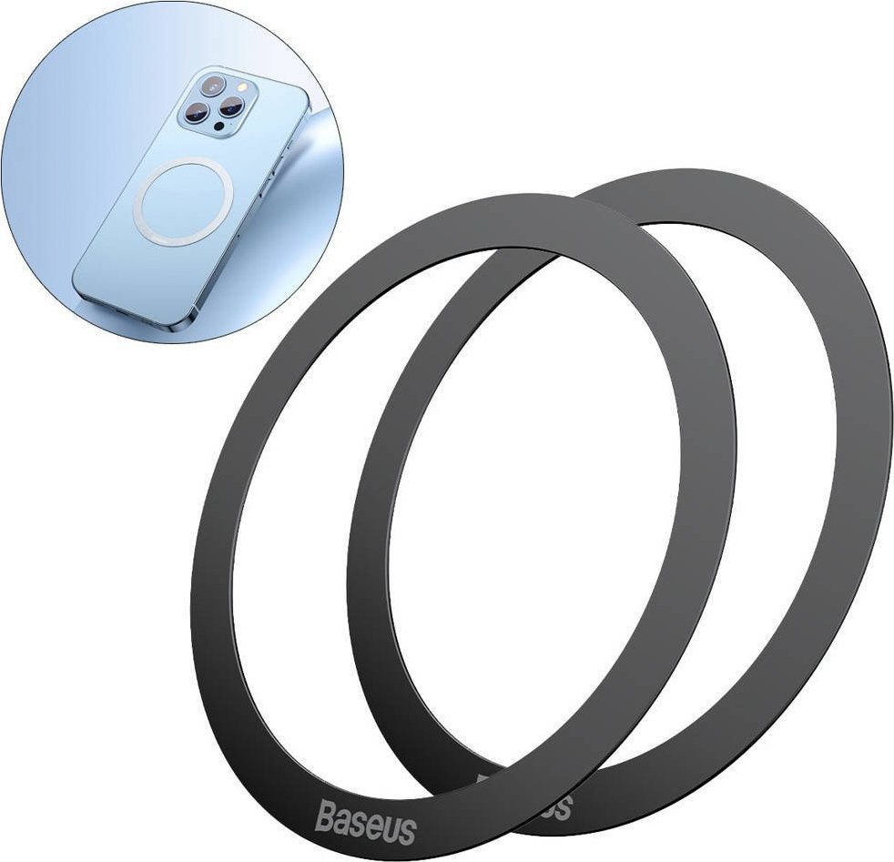Baseus Halo Magnetic Ring for phones, , MagSafe (black) Mobilo telefonu turētāji