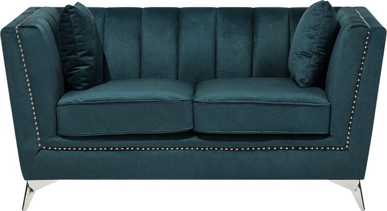 Beliani Sofa 2-osobowa welurowa lazurowa GAULA 100521 (4260602379652) Dārza mēbeles