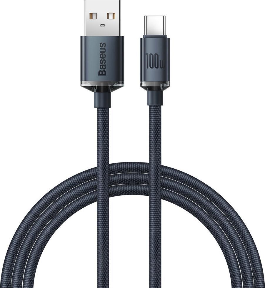 Baseus crystal shine series fast charging data cable USB Type A to USB Type C100W 1,2m black (CAJY000401) USB kabelis