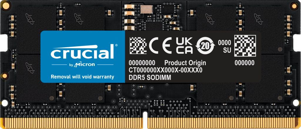 Crucial 16GB [1x16GB 4800MHz DDR5 CL40 SODIMM] operatīvā atmiņa