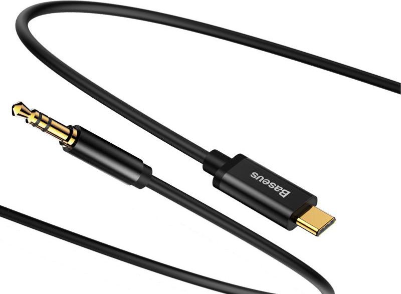 Baseus Yiven Premium AUX vads USB-C -> 3.5 mm 1.2m Melns (EU Blister)