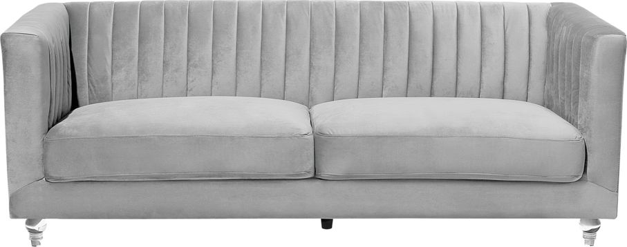 Beliani Sofa 3-osobowa welurowa jasnoszara ARVIKA 87452 (4260586354591) Dārza mēbeles