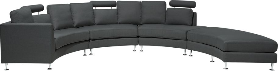 Beliani Sofa polokragla modulowa szara ROTUNDE 7169 (4260580931149) Dārza mēbeles