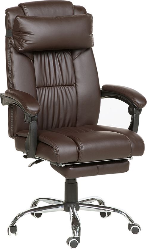 Krzeslo biurowe Beliani Luxury Ciemnobrazowe 154613 (4251682218108) datorkrēsls, spēļukrēsls