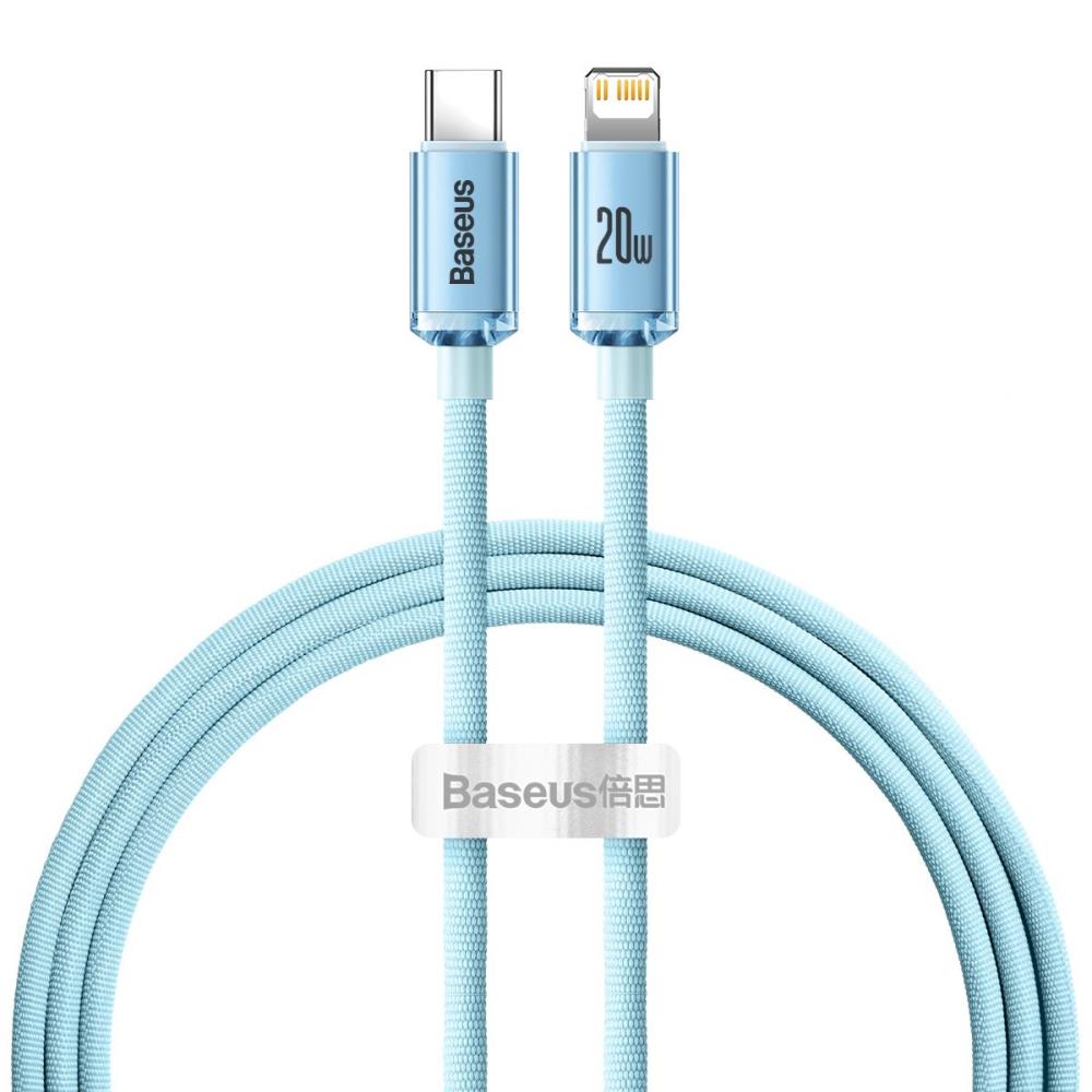 Baseus cable Crystal Shine USB-C - Lightning 1,2 m 20W sky blue Powerbank, mobilā uzlādes iekārta