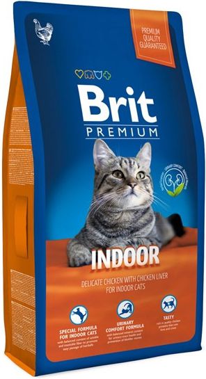Brit Premium Cat New Indoor 8kg 79768 (8595602553228) kaķu barība
