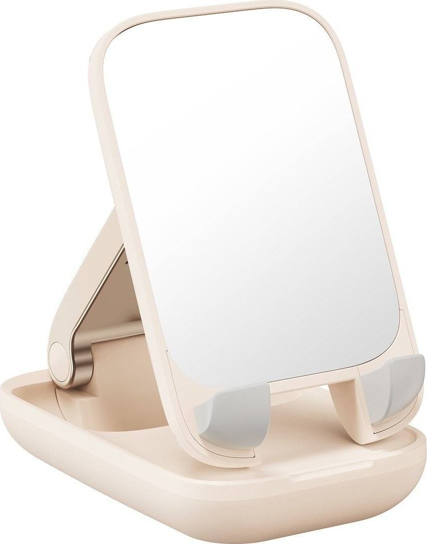 Folding Phone Stand Baseus with mirror (baby pink) Mobilo telefonu turētāji