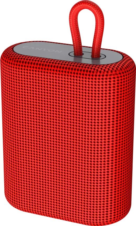 Canyon BSP-4 Bluetooth Speaker, BT V5.0, BLUETRUM AB5365A, TF card support, Type-C USB port, 1200mAh polymer battery, Red, cable length 0.42 pārnēsājamais skaļrunis