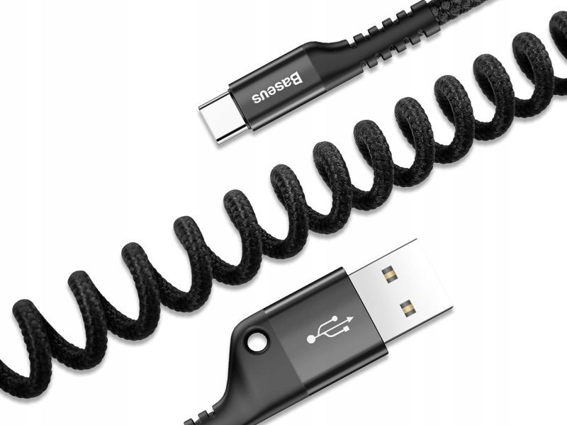 Baseus CATSR-01 (USB 2.0 M - USB type C M; 1m; black color) USB kabelis